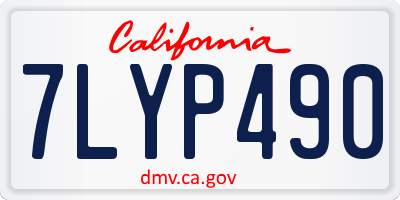 CA license plate 7LYP490