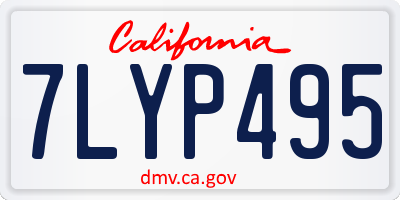 CA license plate 7LYP495