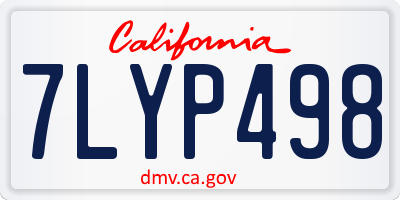 CA license plate 7LYP498