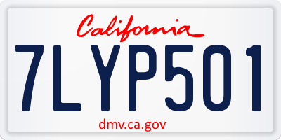 CA license plate 7LYP501