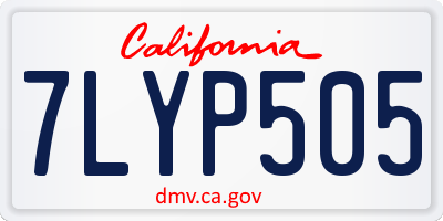 CA license plate 7LYP505