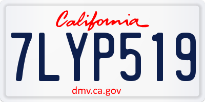 CA license plate 7LYP519