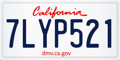 CA license plate 7LYP521