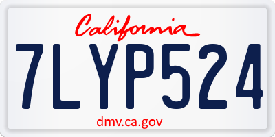 CA license plate 7LYP524