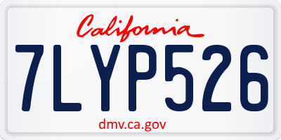 CA license plate 7LYP526