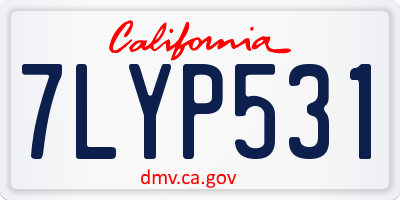 CA license plate 7LYP531