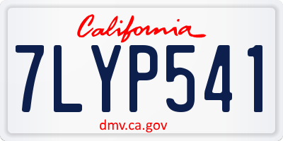CA license plate 7LYP541