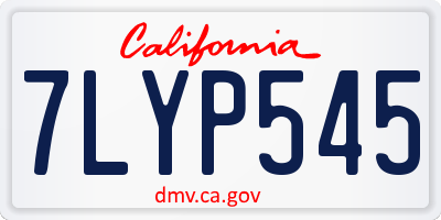 CA license plate 7LYP545