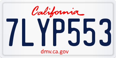 CA license plate 7LYP553