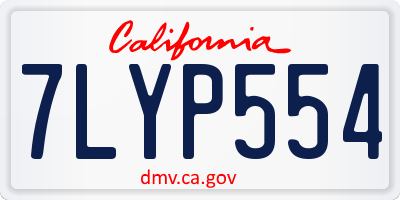 CA license plate 7LYP554