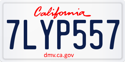 CA license plate 7LYP557