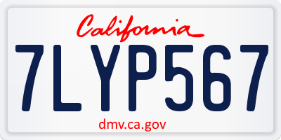 CA license plate 7LYP567