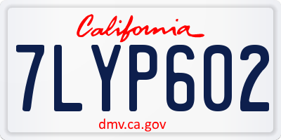 CA license plate 7LYP602