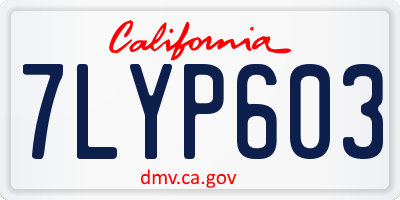 CA license plate 7LYP603