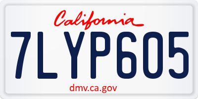 CA license plate 7LYP605