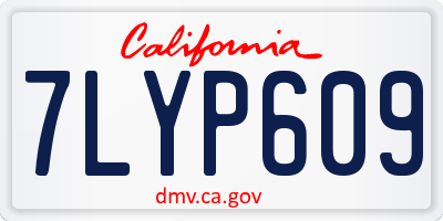 CA license plate 7LYP609