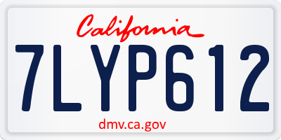 CA license plate 7LYP612