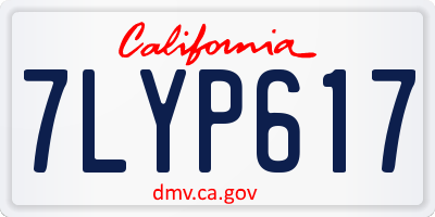 CA license plate 7LYP617