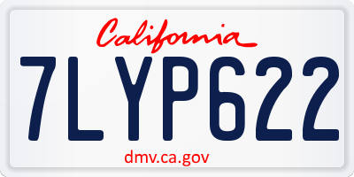 CA license plate 7LYP622