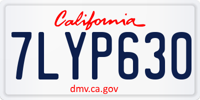 CA license plate 7LYP630