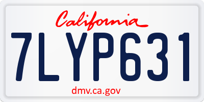 CA license plate 7LYP631