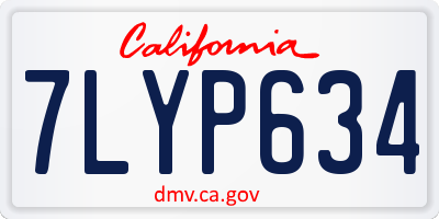 CA license plate 7LYP634