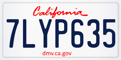 CA license plate 7LYP635
