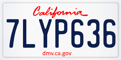 CA license plate 7LYP636