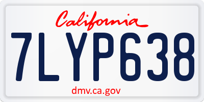 CA license plate 7LYP638
