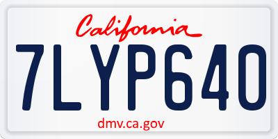 CA license plate 7LYP640