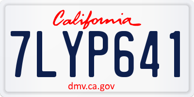 CA license plate 7LYP641