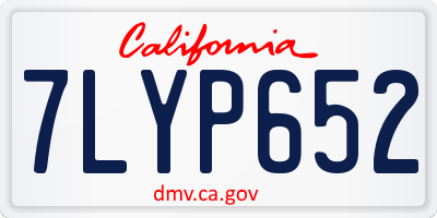 CA license plate 7LYP652