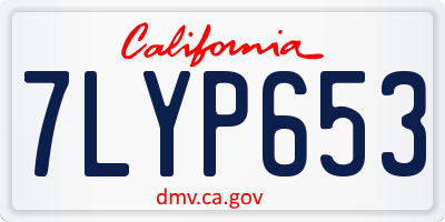 CA license plate 7LYP653