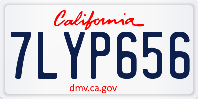 CA license plate 7LYP656