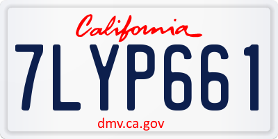 CA license plate 7LYP661