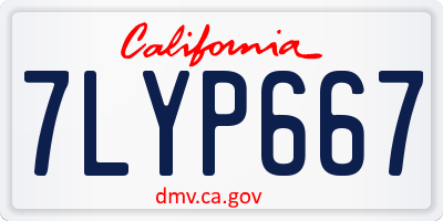 CA license plate 7LYP667