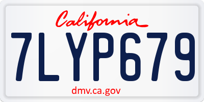 CA license plate 7LYP679