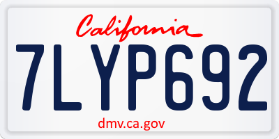 CA license plate 7LYP692