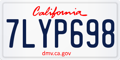 CA license plate 7LYP698