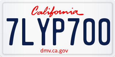 CA license plate 7LYP700