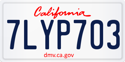 CA license plate 7LYP703