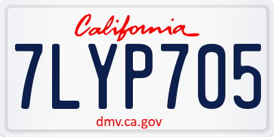 CA license plate 7LYP705