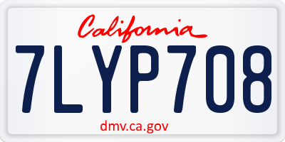 CA license plate 7LYP708