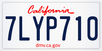 CA license plate 7LYP710