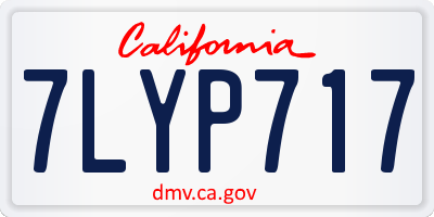 CA license plate 7LYP717