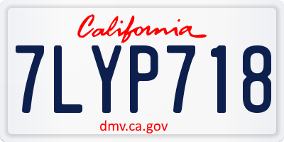 CA license plate 7LYP718