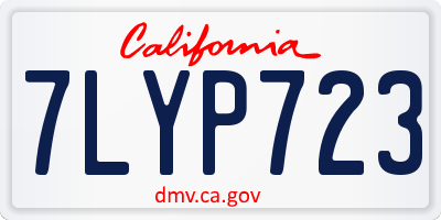 CA license plate 7LYP723
