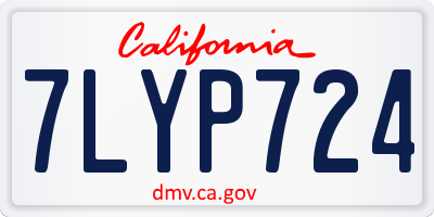 CA license plate 7LYP724