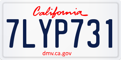 CA license plate 7LYP731