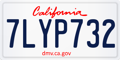 CA license plate 7LYP732